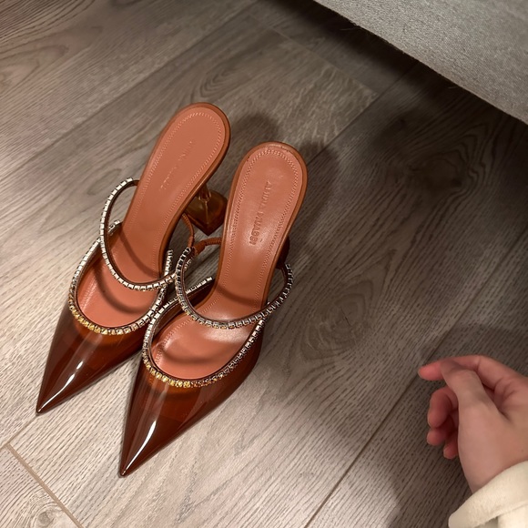 Amina Muaddi Glass Mules - Picture 4 of 6